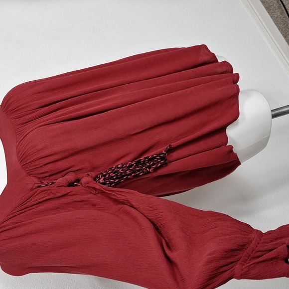 Jessica Simpson Rosewood Bailey Long Sleeve Boho Romantic Lace Up Blouse Size 1X - Picture 9 of 14